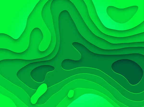 Streszczenie Papercut Kolor Multi Warstwy Gradientu Tle Wzór Wektor Zielony — Wektor stockowy