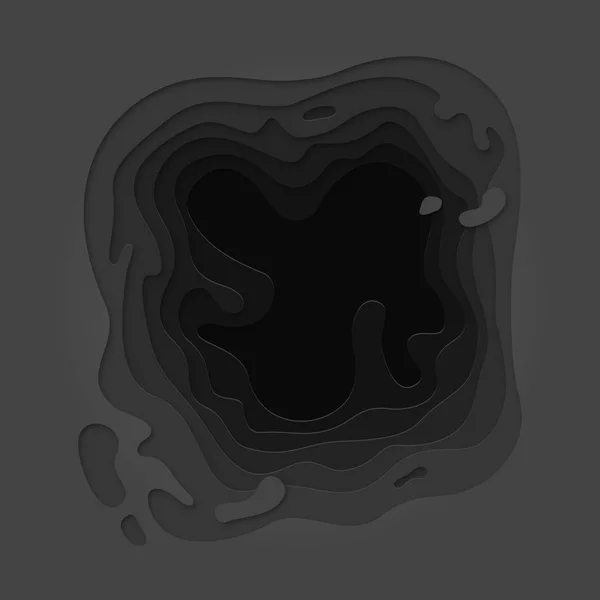 Геометрическая Топография Разрезанием Бумаги Геометрический Рисунок Черной Жидкости Темно Сером — стоковый вектор