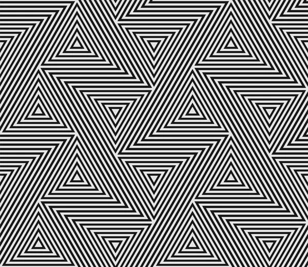 シームレスな三角形モザイク グリッド線の抽象的な幾何学的なパターン バウハウスのトレンディなモダンなパターン背景ベクトル — ストックベクタ