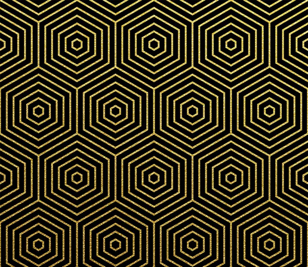 Fondo Abstracto Patrón Geométrico Dorado Vector Oro Sin Costuras Brillo — Archivo Imágenes Vectoriales