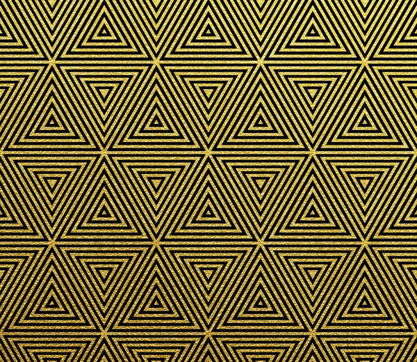 Abstract Geometric Golden Pattern Vector Background Seamless Gold Triangle Mosaic — Stock Vector