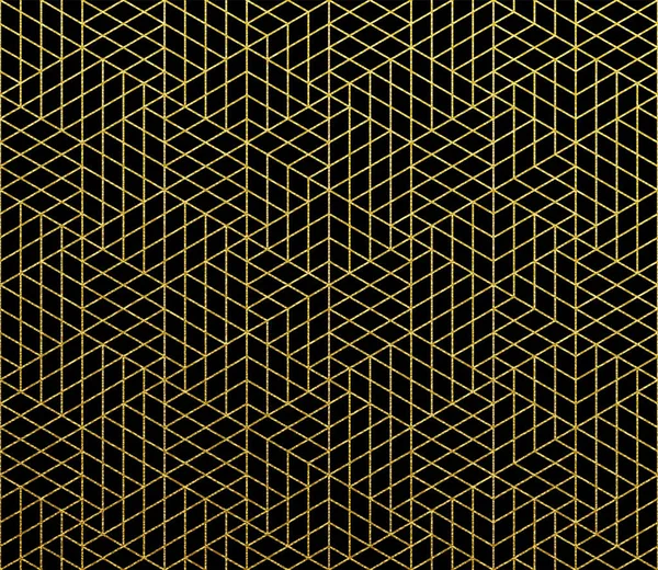 Abstrakt Gyllen Geometrisk Mønster Bakgrunn Vektorgulltekstur Med Sømløse Mosaikklinjer Med – stockvektor