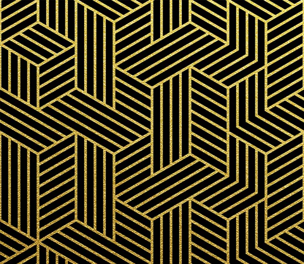Abstrakt Geometrisk Nettingmønster Gylne Linjer Vektorgullbakgrunn Sømløse Glitrende Mosaikkmønster – stockvektor