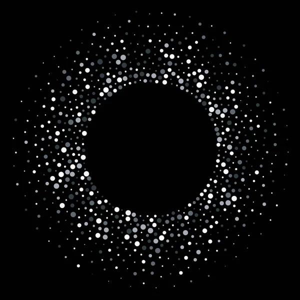 Cirkel Silver Konfetti Eller Glänsande Radiella Glitter Partiklar Vector Bakgrund — Stock vektor