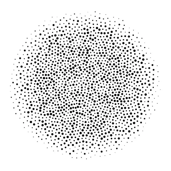 Circle Pattern Black Dots Splatter Vector Abstract Dotty Pattern White — Stock Vector