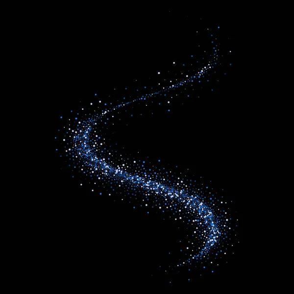 Trilha Onda Cometa Partículas Azuis Com Efeito Luz Néon Cintilante —  Vetores de Stock