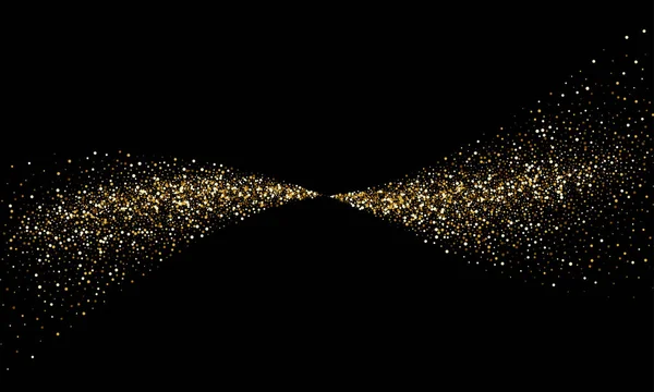 金色闪光粒子波或矢量光发光彗星轨迹与波光粼粼的光波效应 — 图库矢量图片