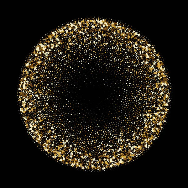 Gouden Glitter Confetti Bol Goud Glittery Explosie Vector Glittery Gouden — Stockvector