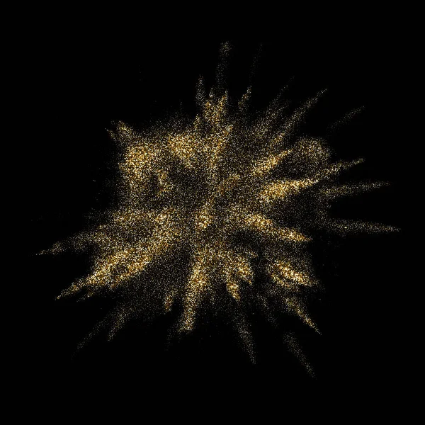 Χρυσά Glitter Σωματίδια Έκρηξη Αστέρι Σκόνη Έκρηξη Πιτσιλίσματα Διάνυσμα Αφηρημένη — Διανυσματικό Αρχείο