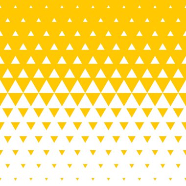 Soyut sarı ve beyaz üçgen yarı ton desen arka plan. Düzensiz mozaik renk geçişini modern eğilim arka plan tasarımı için vektör seamless modeli