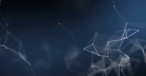 Plexus Bakgrund Futuristiska Och Cyberrymden Konceptdesign Abstrakt Blå Geometriska Polygon — Stockfoto