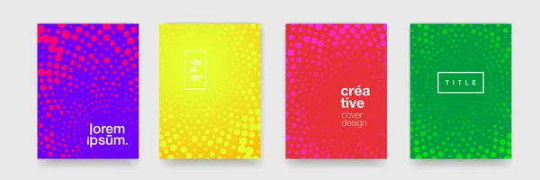 Background patterns, abstract modern color design elements. Vector flat geometric circle dots shape graphic, cool halftone color gradient poster covers with title template