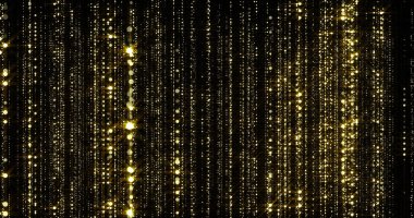 Altın parıltı ve altın tanecikleri yağmur, bokeh kıvılcımlar saçan ışık perdesi