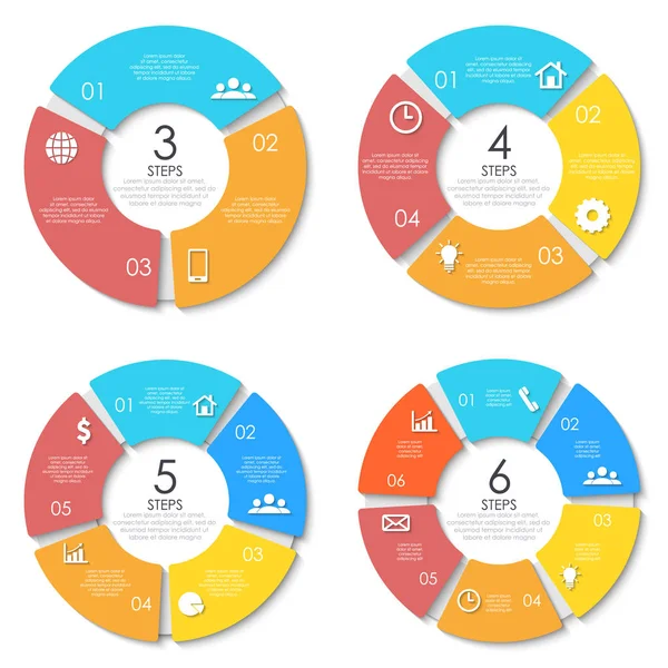 Business Concept Cerchio Modello Infografico Con Opzioni Grafico Presentazione Grafico — Vettoriale Stock