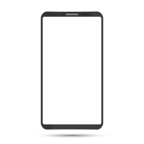 Smartphone Makett Üres Képernyő Elszigetelt Fehér Background Fekete Színű Digitális — Stock Vector