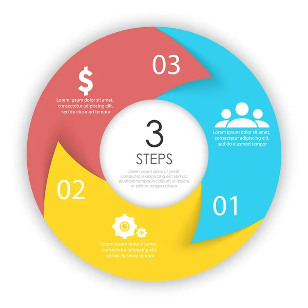 Kreis Pfeile Für Die Infografik Geschäftskonzept Mit Optionen Schritten Oder — Stockvektor