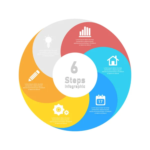 Modelo Infográfico Espiral Redondo Para Diagrama Círculo Opções Web Design — Vetor de Stock