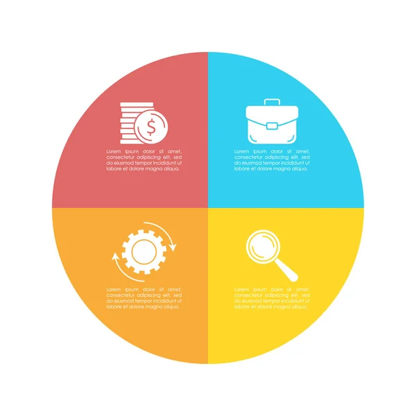 Runde Infografik Vorlage Mit Schritten Für Präsentation Oder Diagramm Geschäftskonzept — Stockvektor