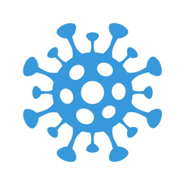 Coronavirus sembolü. Düz daire virüs ikonu. Küresel salgın alarmı. İzole vektör illüstrasyonu.
