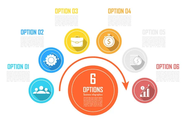 Business Infografiken Mit Pfeil Vorlage Mit Schritten Optionen Oder Elementen — Stockvektor