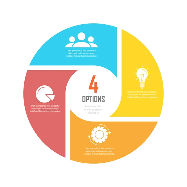 Circle Infographics Template Can Used Diagram Presentation Web Design Business — Stock Vector