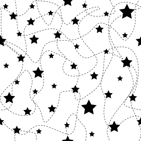 Siyah yıldız ile Seamless modeli. Vektör çizim