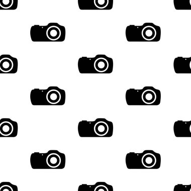 Siyah kamera ile Seamless modeli. Vektör çizim