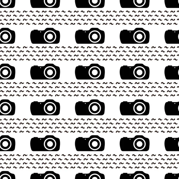 Siyah kamera ile Seamless modeli. Vektör çizim