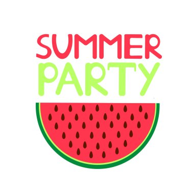 Renkli karpuz ve metin yaz partisi. Vektör çizim