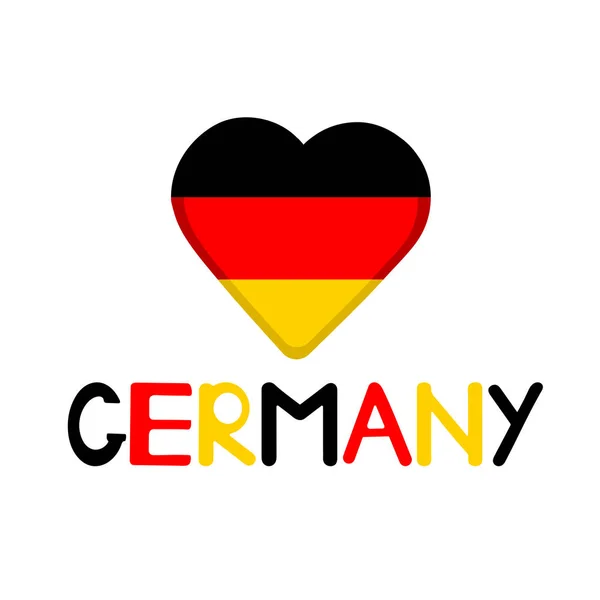 Hati Dengan Bendera Jerman Ilustrasi Vektor - Stok Vektor