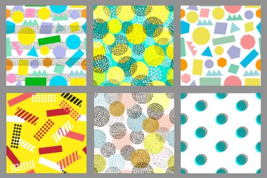 Renkli geometrik Dikişsiz desen. Aydınlık arka ayarlayın. Vektör çizim