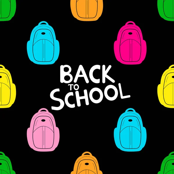 Back School Background Colorful Backpacks Vector Illustration — Stock Vector