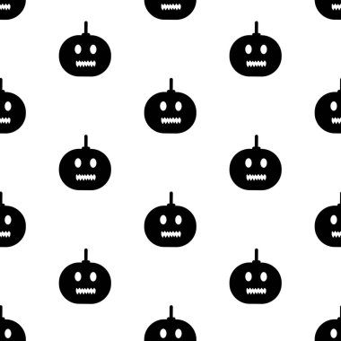 Beyaz arka planda siyah kabak ile Seamless modeli. Vektör çizim