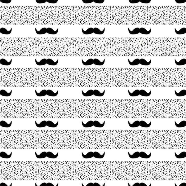 Seamless Pattern Black Mustache Vector Illustration — Stock Vector