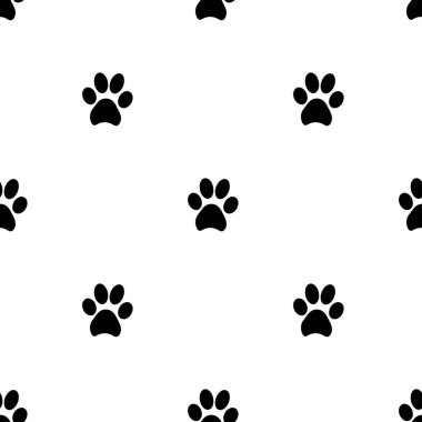 Dikişsiz desen siyah hayvan ayak ile. Vektör çizim