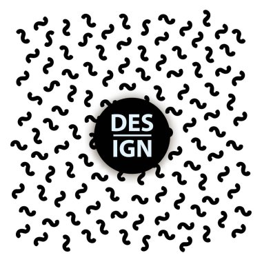 Beyaz arka planda siyah öğeleri. Kartı, afiş, poster için şablon. Vektör çizim