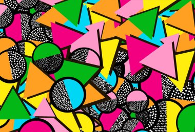 Renkli geometrik figürler ile arka plan. Vektör çizim.