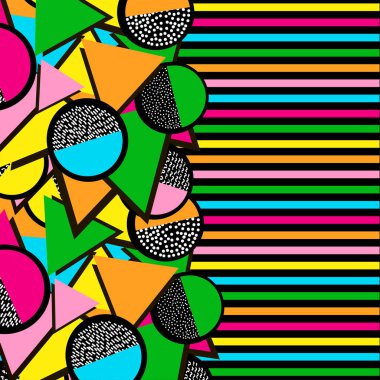 Renkli geometrik figürler ile arka plan. Vektör çizim.