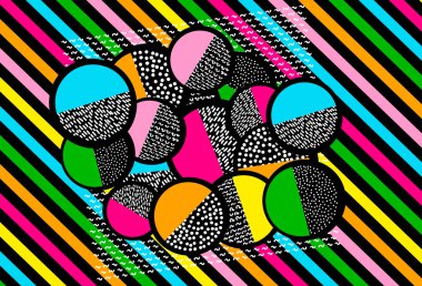 Renkli geometrik figürler ile arka plan. Vektör çizim.