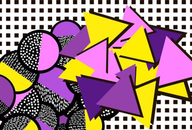 Renkli geometrik figürler ile arka plan. Vektör çizim.