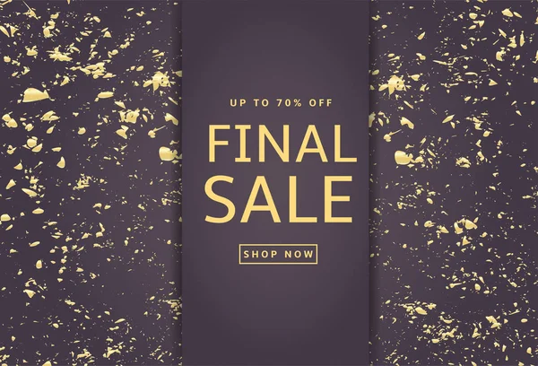 Mor ve altın arka plan. Son satış poster. Vektör çizim.
