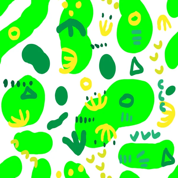 Vzor Bezešvé Zelené Žluté Abstraktní Obrázky Vektorové Ilustrace — Stockový vektor