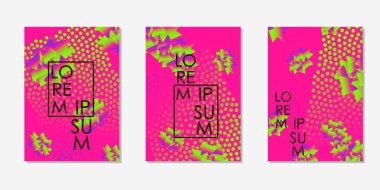 Renkli arka planlar. Kartı, el ilanı, afiş, poster için şablonlar kapsar. Vektör çizim