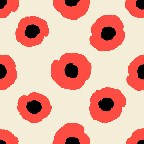 ��olorful seamless pattern with poppy. Flowers background.  