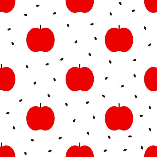 Pommes motif sans couture. Fruits sur le fond blanc . — Image vectorielle