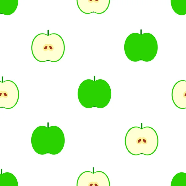 Manzanas patrón sin costuras. Frutos sobre fondo blanco . — Vector de stock