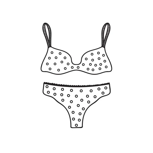 Sous-vêtements pour femmes. Lingerie. Dessiné à la main . — Image vectorielle