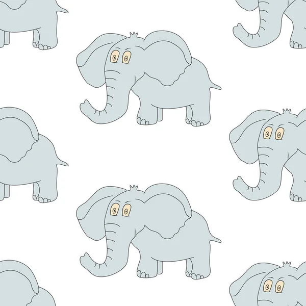 Patrón Sin Costuras Con Elefante Lindo Animal Ilustración Vectorial — Vector de stock