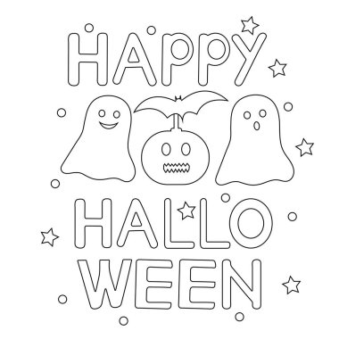 Cadılar Bayramı boyama sayfası. Yaratıcı bir geçmiş. Vektör illüstrasyonu