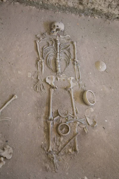 Esqueleto Humano Antigo Parque Histórico Thep — Fotografia de Stock
